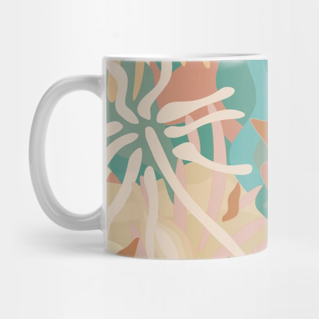 Abstract Tropical Plants / Turquoise and Pastels by matise